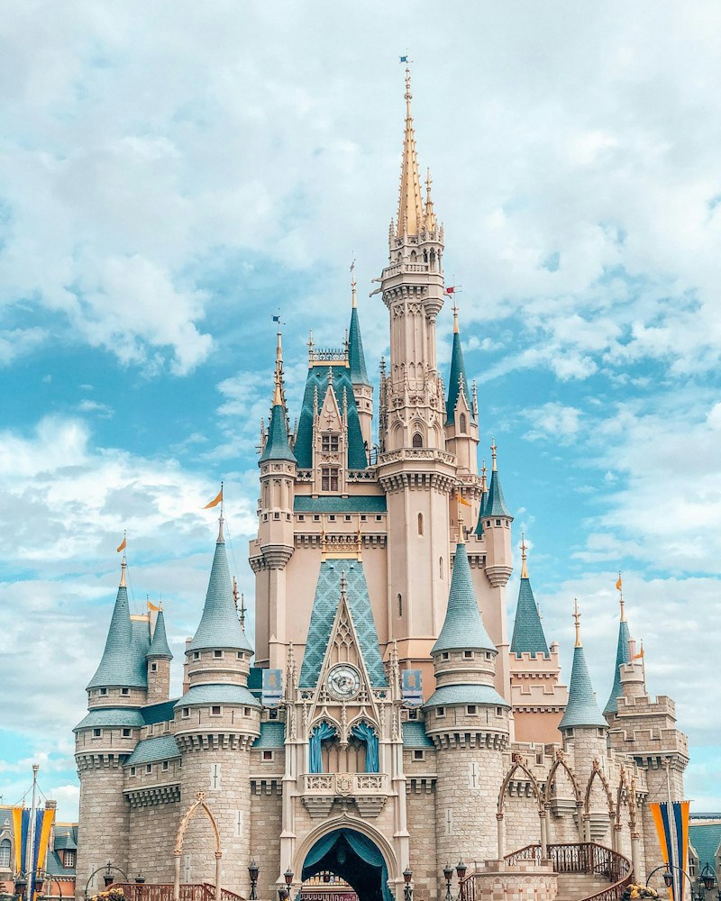 A fairy-tale castle at a Disney theme park